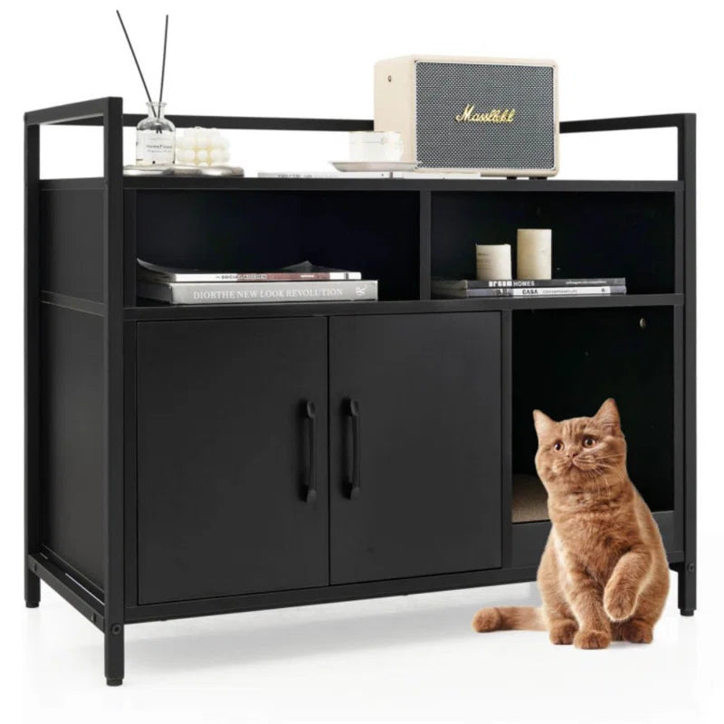 Edgware Large Litter Box Enclosure Cat Cabinet Doors