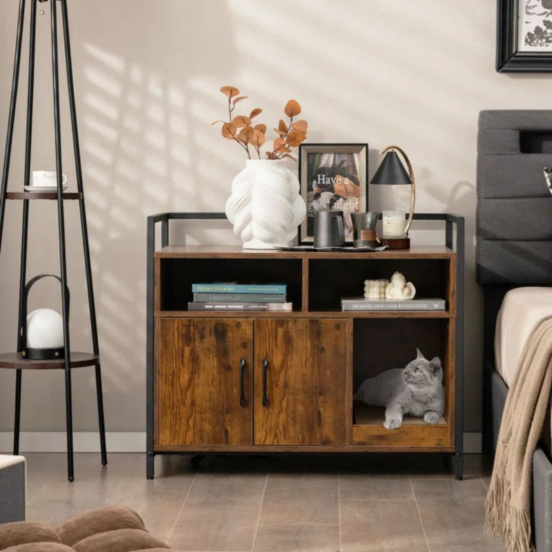 Edgware Large Litter Box Enclosure Cat Cabinet Doors