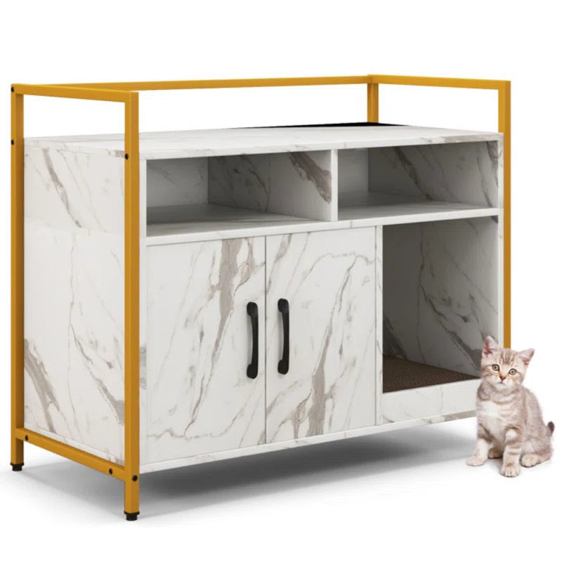 Edgware Large Litter Box Enclosure Cat Cabinet Doors