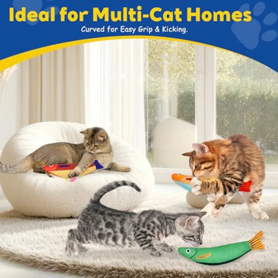 Interactive Catnip Plush Toys with Rattle