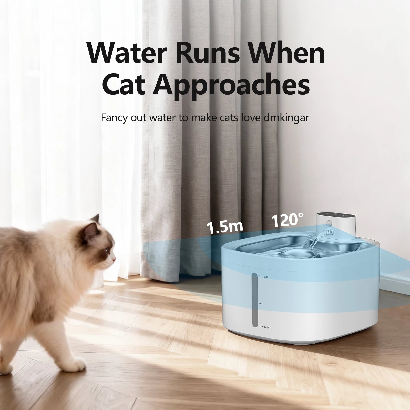 Wireless 3.5L Stainless Steel Water Fountain