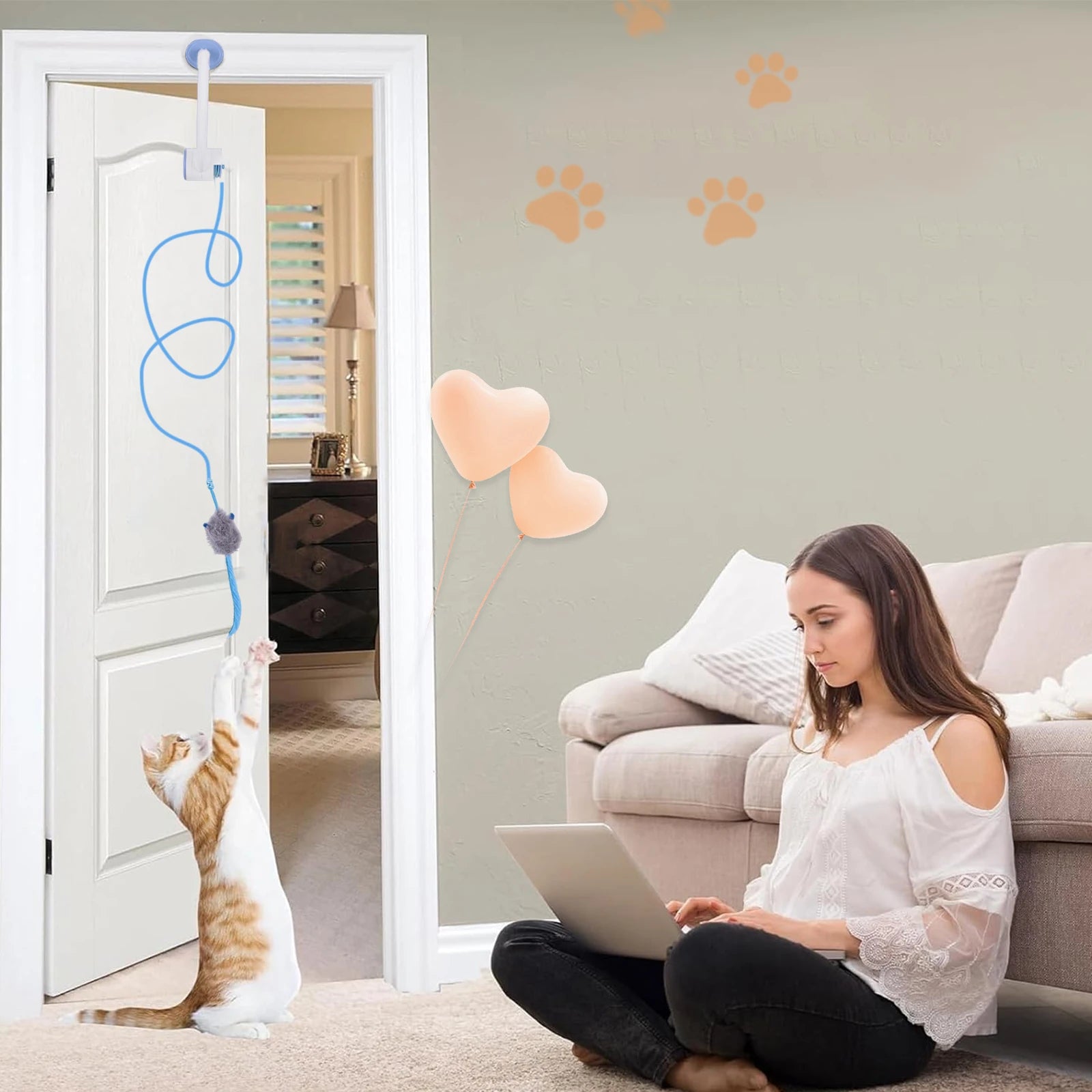 Automatic Door-Hanging Retractable Cat Toy