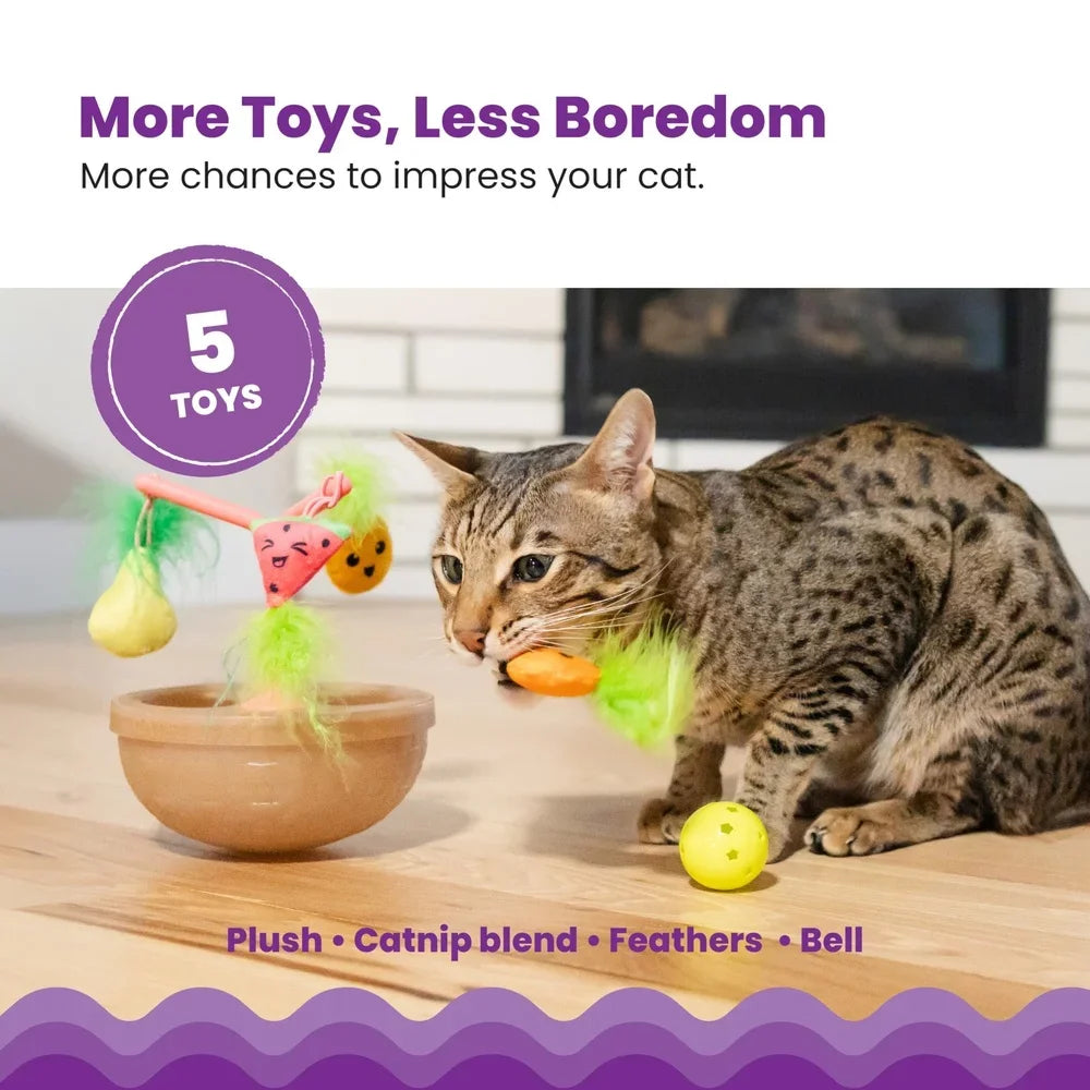 Interactive Fruit Bowl Wobble Toy