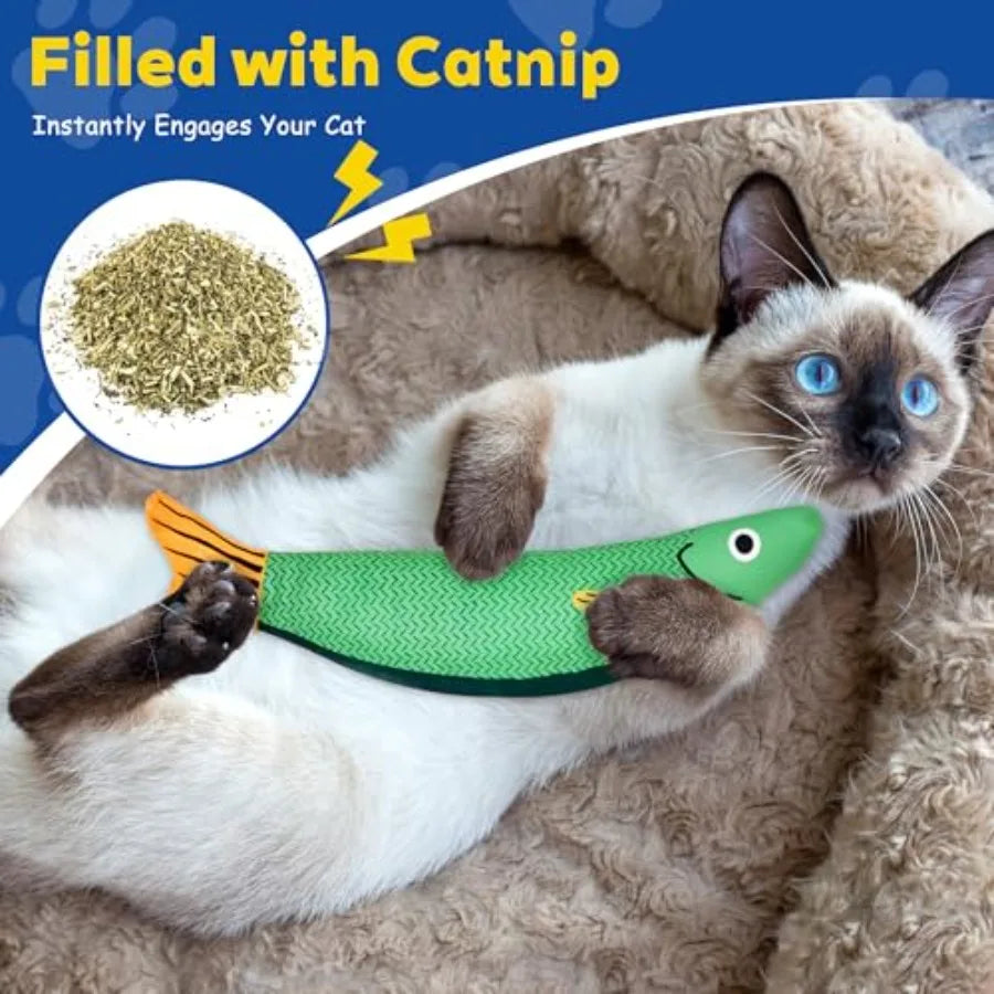 Interactive Catnip Plush Toys with Rattle
