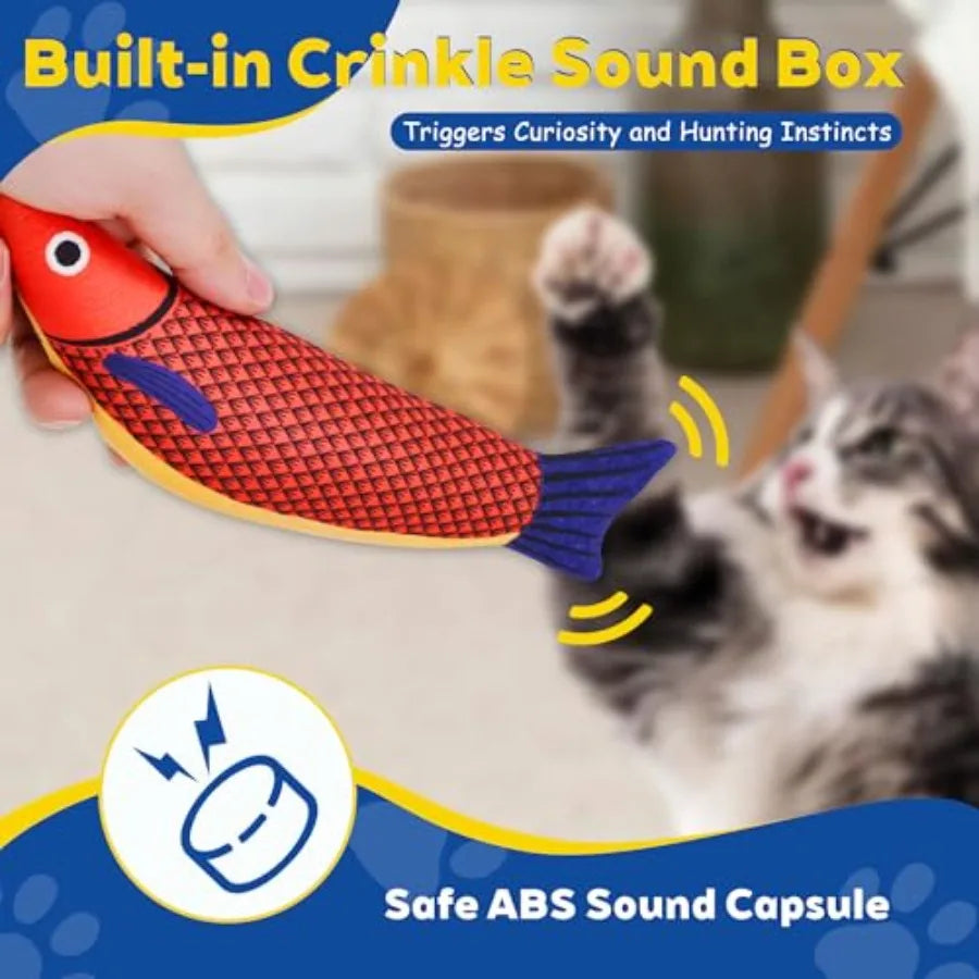 Interactive Catnip Plush Toys with Rattle