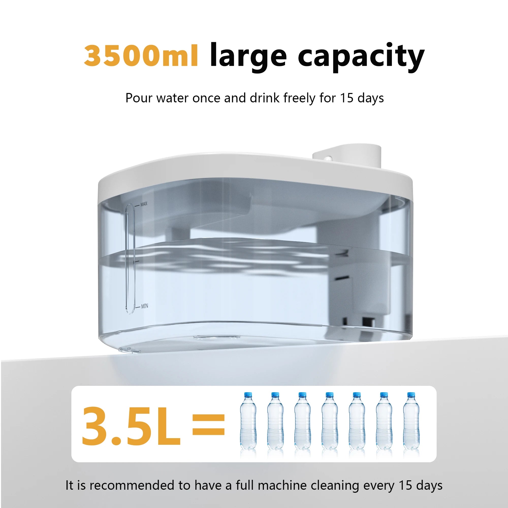 Wireless 3.5L Stainless Steel Water Fountain