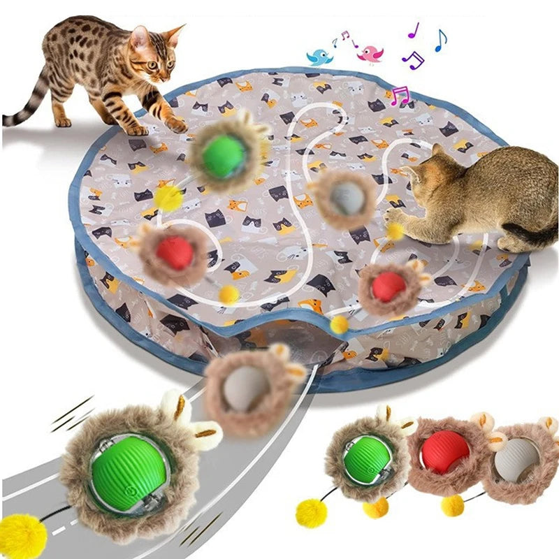 Smart Interactive Cat Toy Ball with Pouch